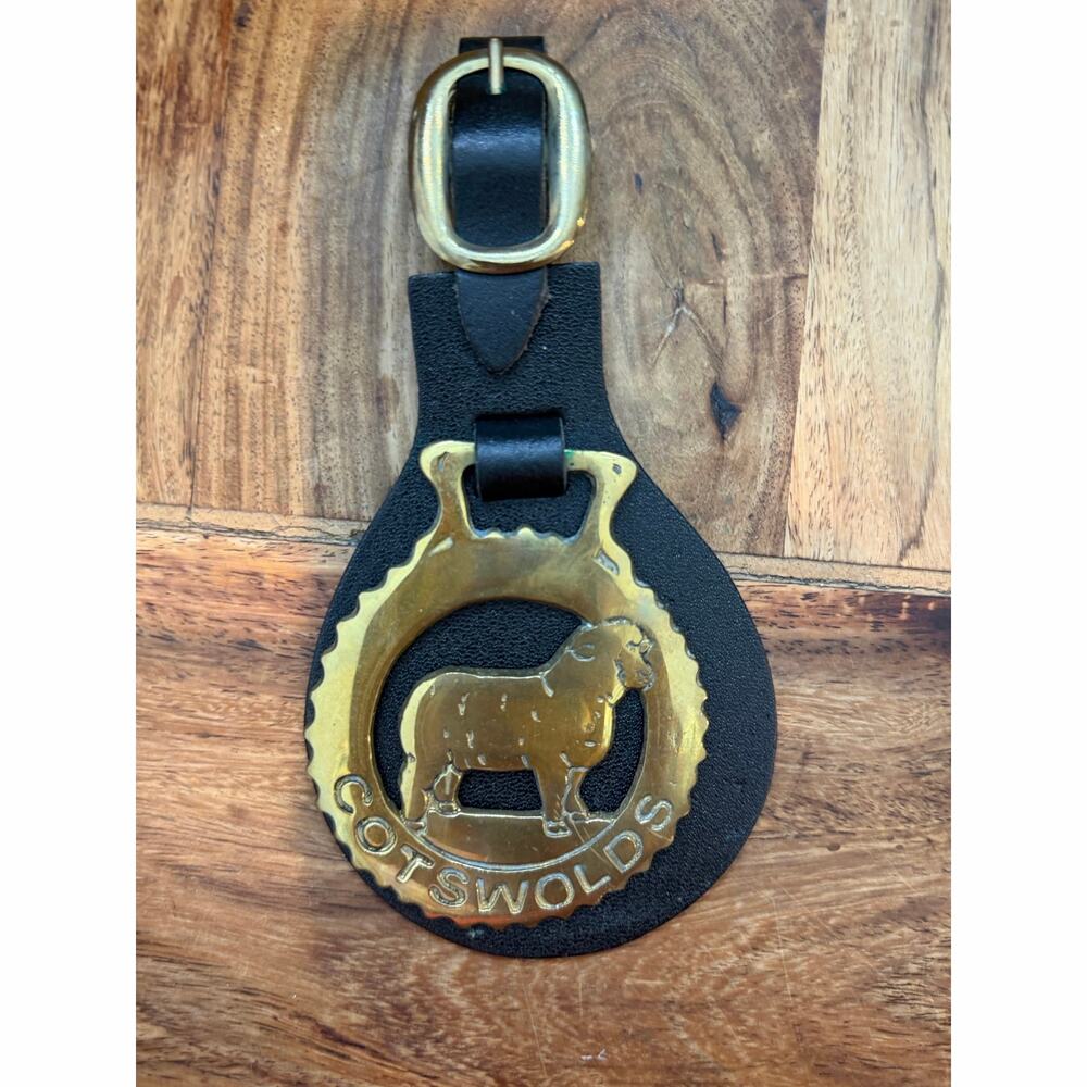Cotswolds Sheep Horse Brass Mounted Leather Straps Black